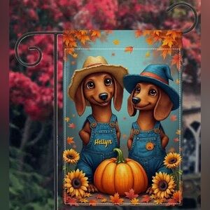 NEW Autumn Dachshund Garden Flag